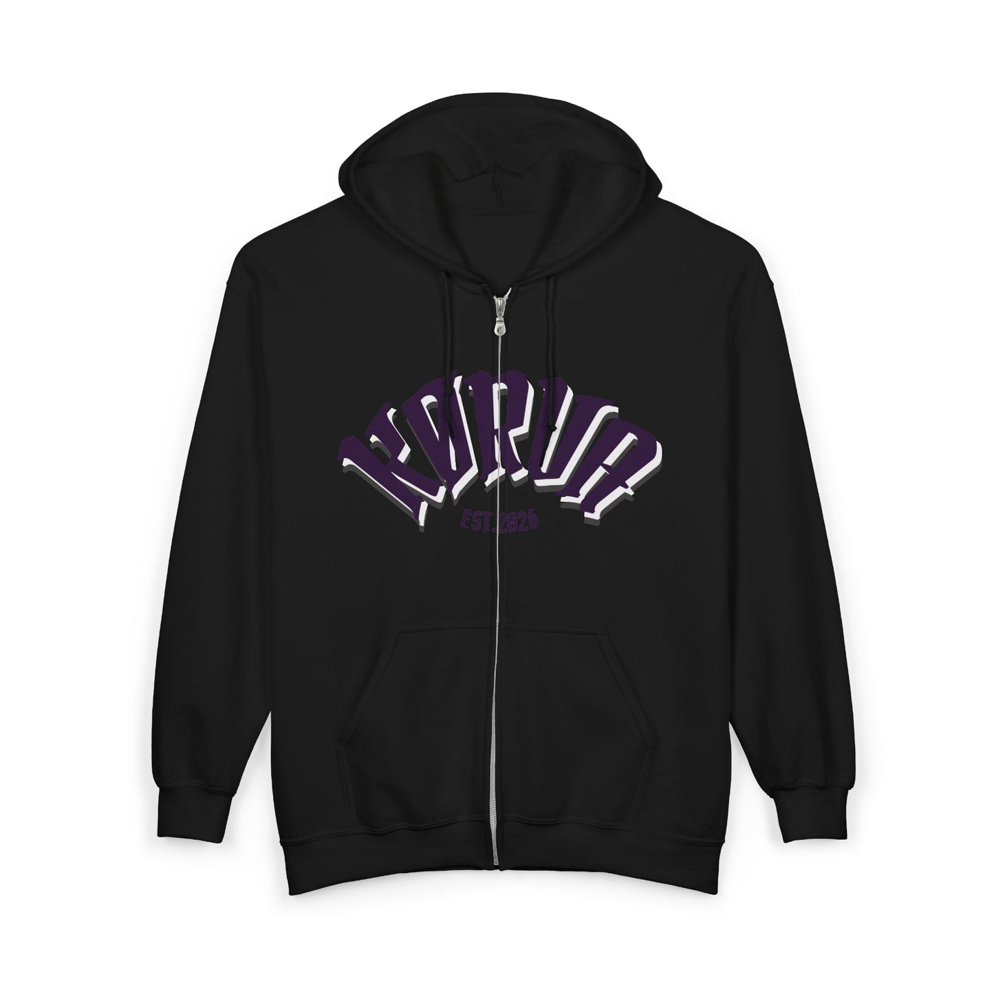 KORVA "Brightness Ater Dark" Full zip hoodie.