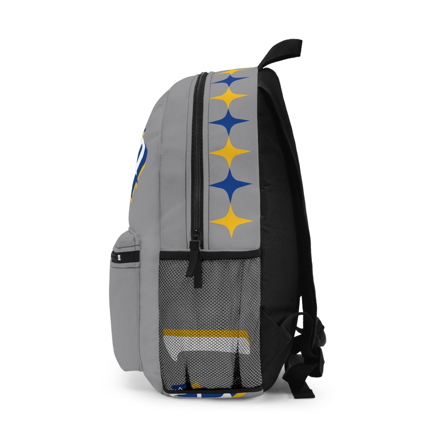 Karua Gray & Gold Logo Backpack — Stylish School & Travel Daypack