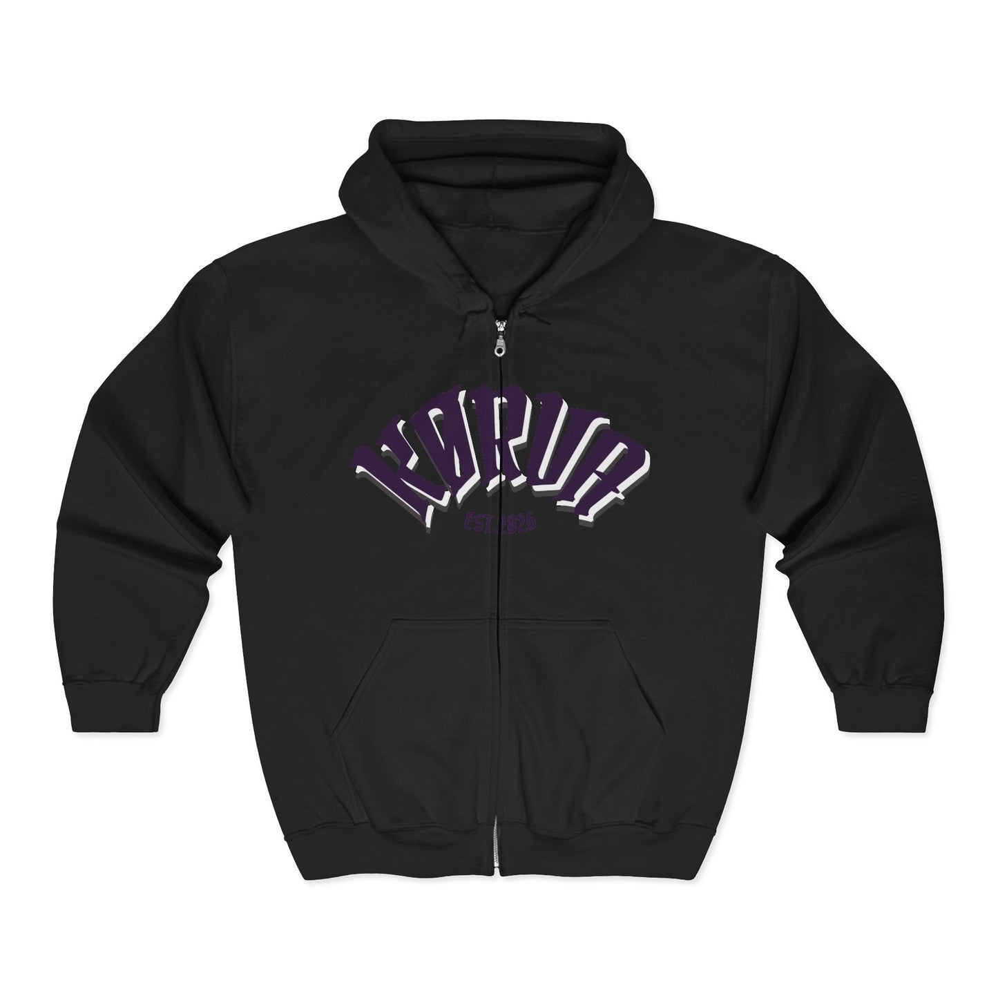 KORVA "Brightness Ater Dark" Full zip hoodie.