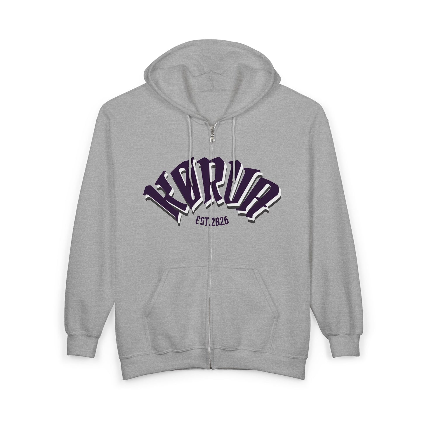 KORVA "Brightness Ater Dark" Full zip hoodie.