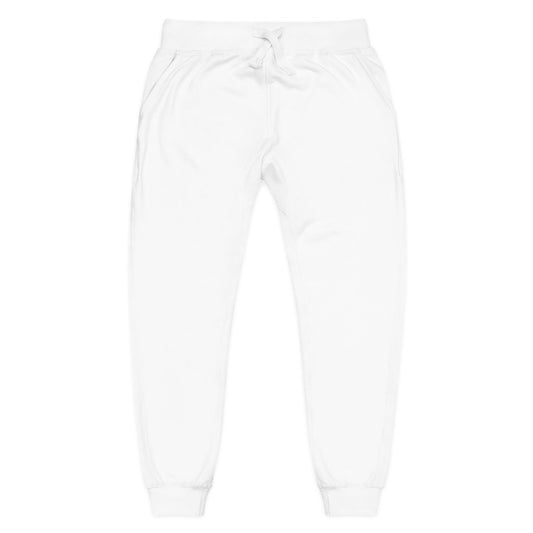 Embroidered White Fleece Sweatpants — Cozy Everyday Joggers
