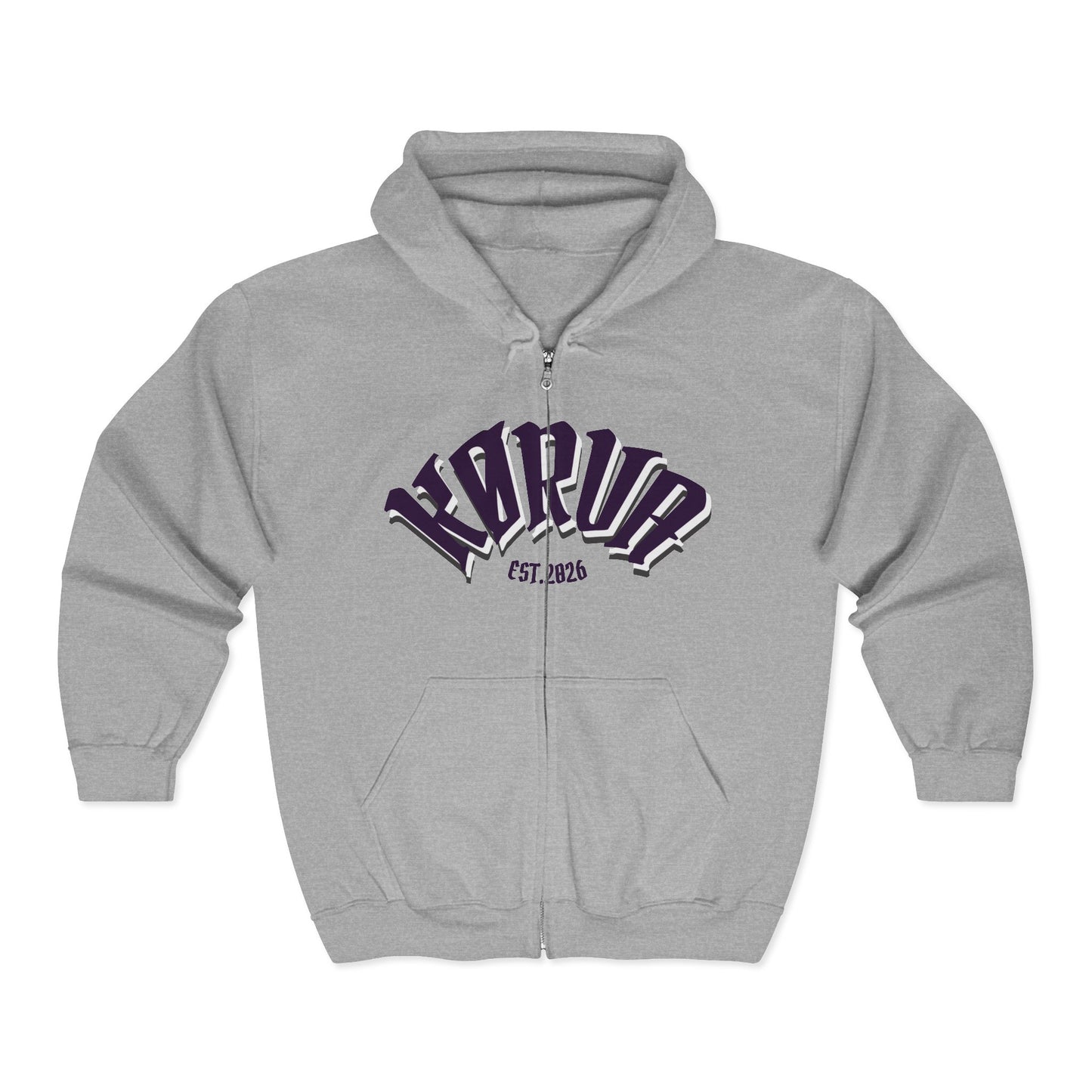 KORVA "Brightness Ater Dark" Full zip hoodie.