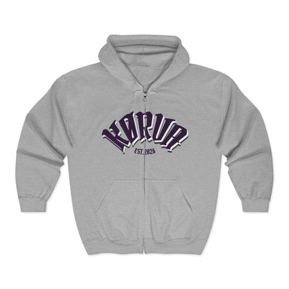 KORVA "Brightness Ater Dark" Full zip hoodie.
