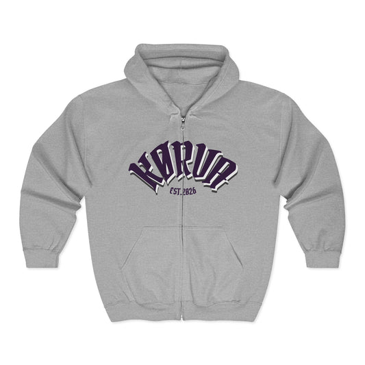 KORVA "Brightness Ater Dark" Full zip hoodie.